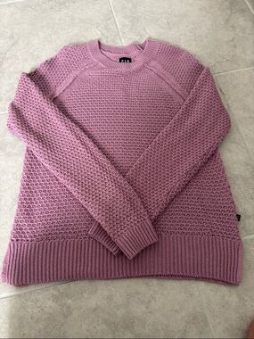 GAP Rose Pink Textured Crewneck Sweater